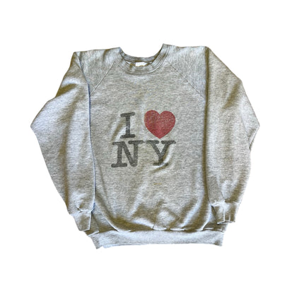 Vintage 90’s I Love New York Raglan Sweatshirt Worn To Perfection Classic NYC