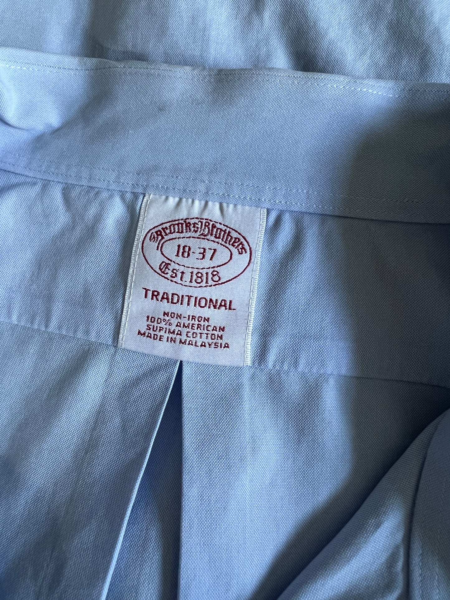 Brooks Brothers Traditional Fit French Blue Oversized Cropped Oxford XXL