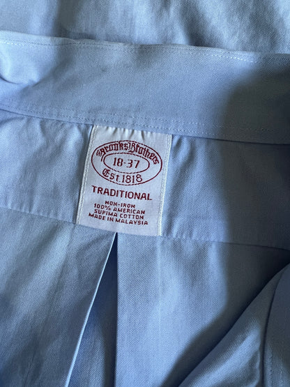 Brooks Brothers Traditional Fit French Blue Oversized Cropped Oxford XXL