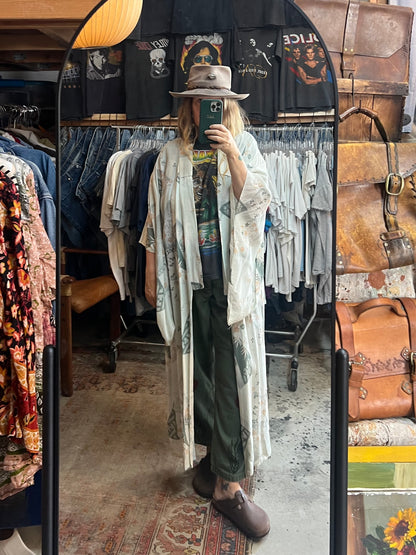 Vintage 1960’s Handmade Abstract Floral Kimono O/S
