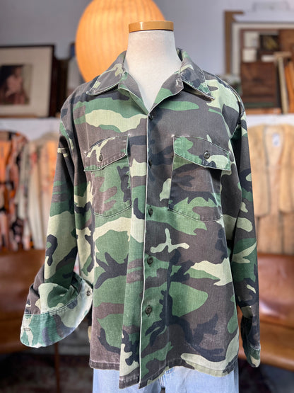 Vintage Dickies Worn & Distressed Camo Work Shirt XL