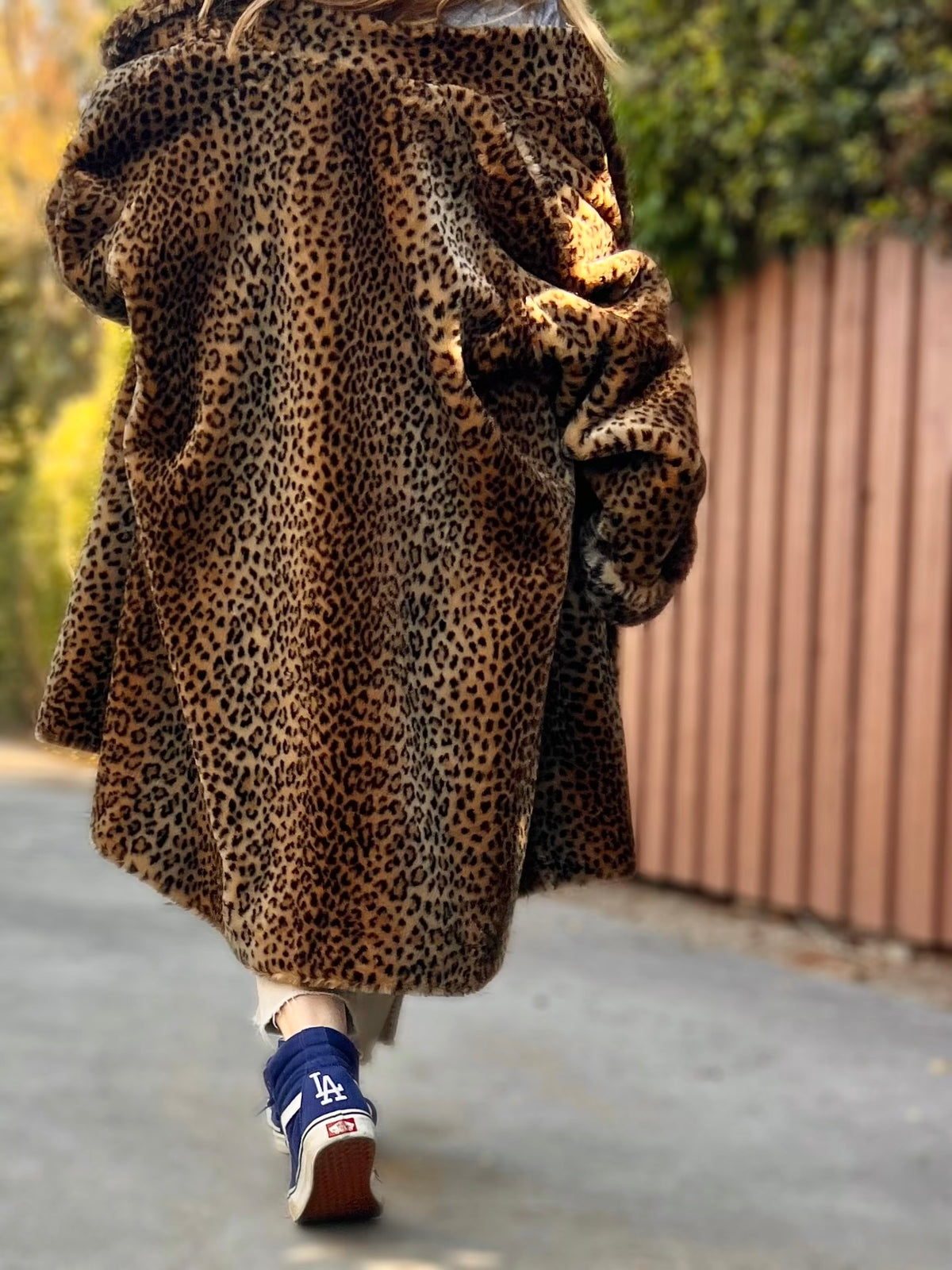 Vintage 1980’s Oversized Faux Fur Leopard Print Coat  XXL