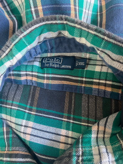 Vintage Y2K Polo Ralph Lauren Faded Heavy Weight Oversized Flannel XXL