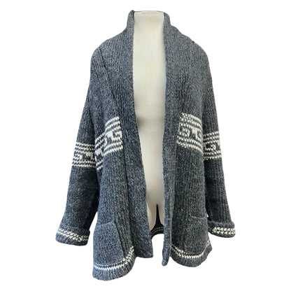 Vintage 1970’s Hand Knit Oversized Cowichan Cardigan XL