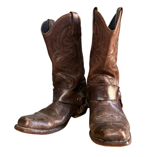 Vintage 80’s Western Motorcycle Harness Boots 8.5/9