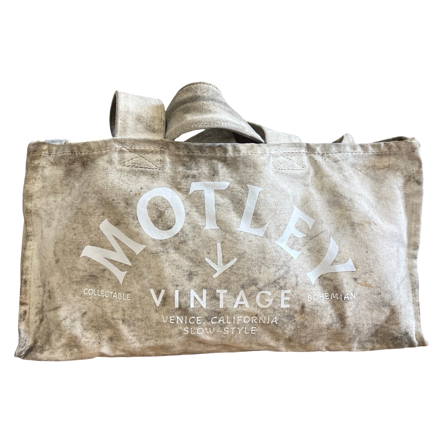 Vintage 1940’s Heavily Distressed Canvas Lineman Tote w/ MV Logo Rare Size