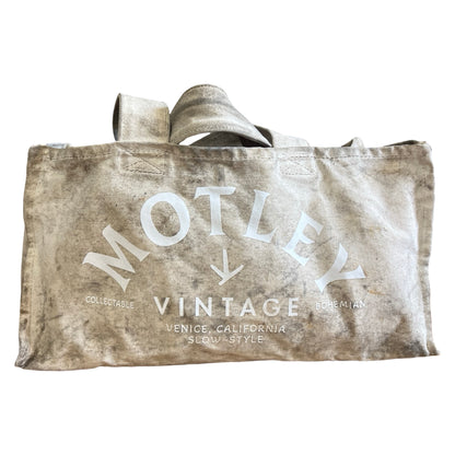 Vintage 1940’s Heavily Distressed Canvas Lineman Tote w/ MV Logo Rare Size