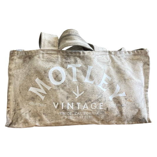 Vintage 1940’s Heavily Distressed Canvas Lineman Tote w/ MV Logo Rare Size