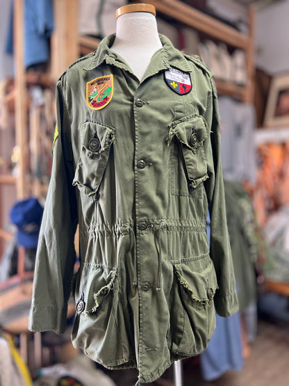 Vintage Patched Army M-65 Field Jacket M/L