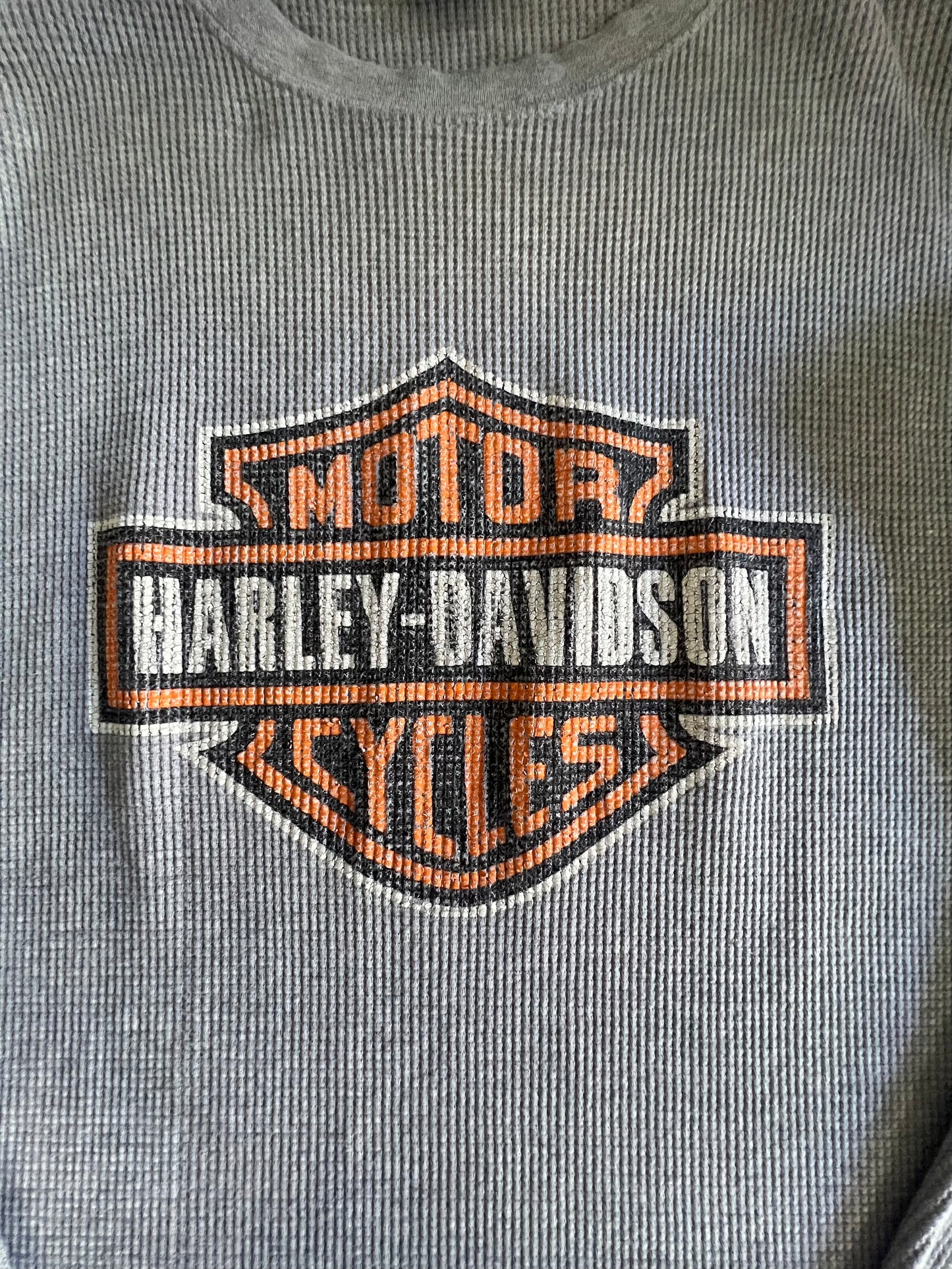Vintage Rare Bootleg Harley Davidson Big Logo Thermal 2XL