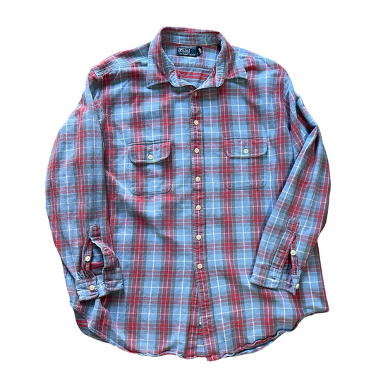 Vintage 1980’s Polo Ralph Lauren Flannel Faded & Distressed 3XLT