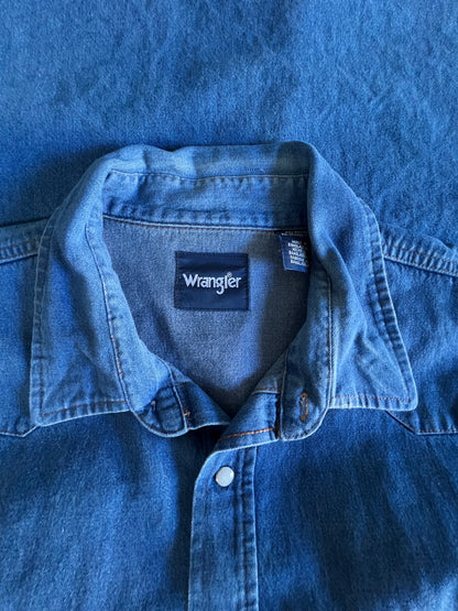 Vintage Wrangler Oversized S/S Pearl Snap Denim Shirt 3XL