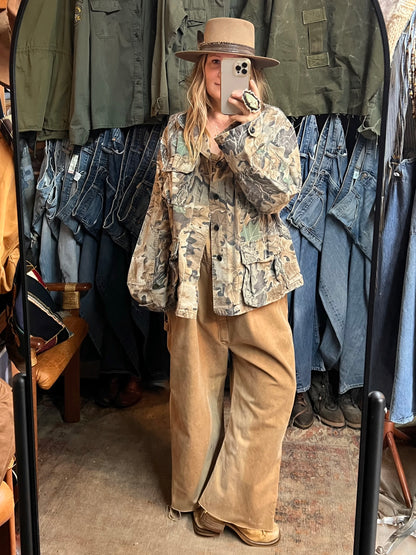 Vintage 1980’s Advantage Ripstop Distressed Camo Oversized Jacket XXL