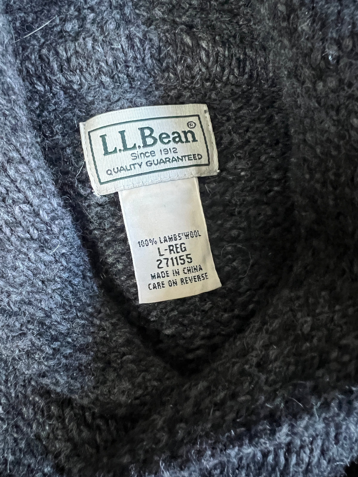 Vintage Y2K LL Bean Mens Shawl Collar Elbow Patches Sweater