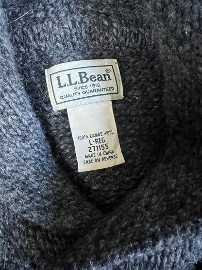 Vintage Y2K LL Bean Mens Shawl Collar Elbow Patches Sweater