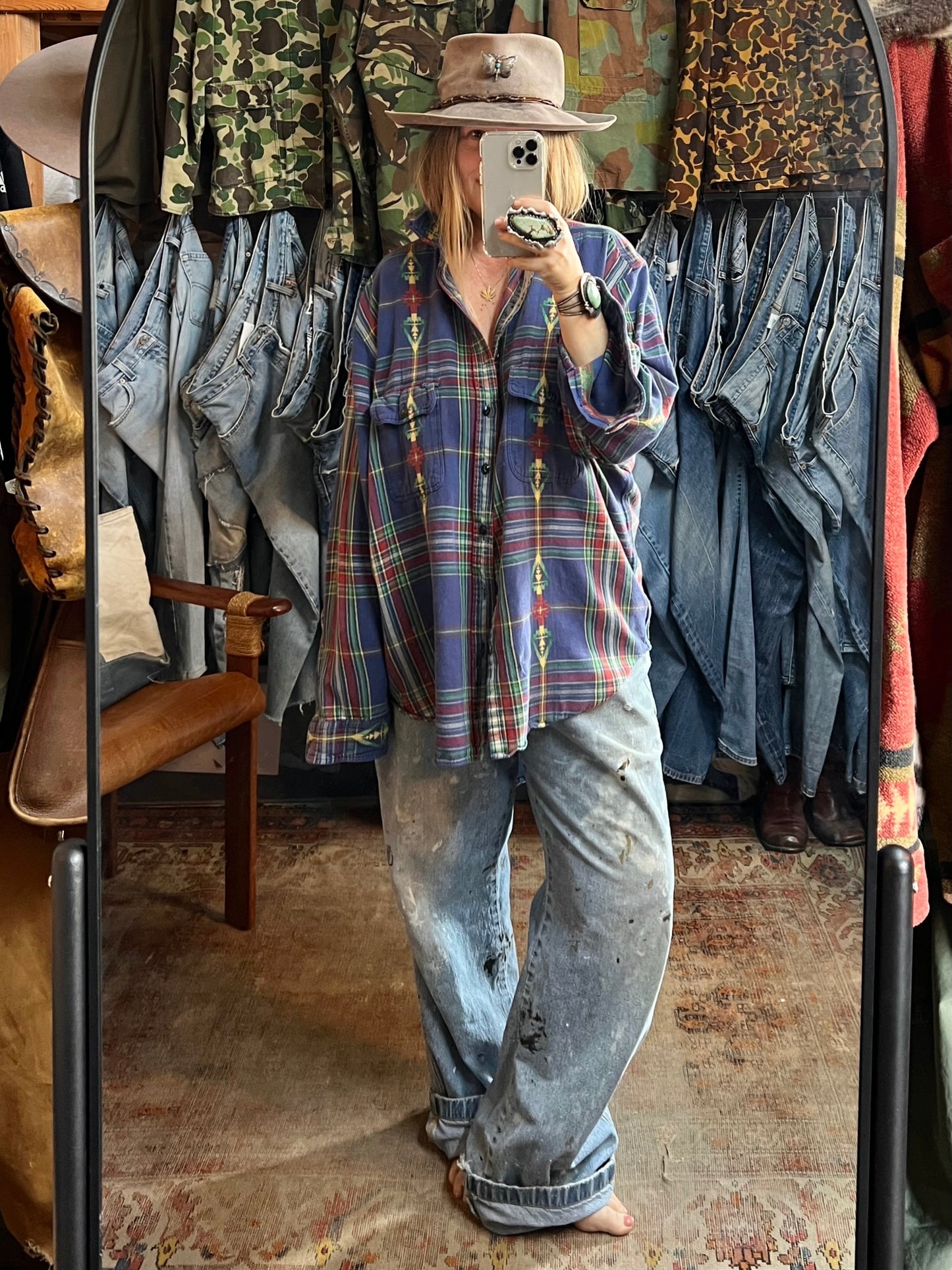 Rare Vintage Polo Ralph Lauren Aztec Flannel XXL