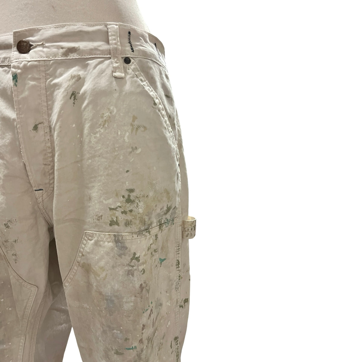 Vintage Ralph Lauren Denim Supply Distressed Painters Carpenter Pants Raw Hem