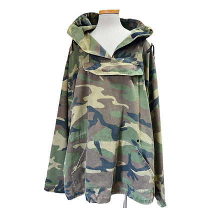 Vintage Military Issued Woodland Camo Hooded Anorak 3XL
