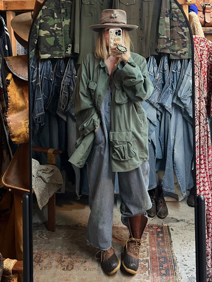 Vintage 1980’s Rothco OG 107 Rip Stop Four Pocket Oversized Army Jacket 4XL