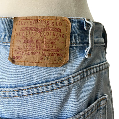 True Vintage Faded Blank Tag Levi’s 505 Made In Texas USA 34X26
