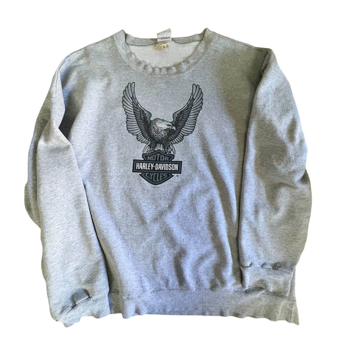 Vintage Oversized Distressed 2008 Harley Sweatshirt Indiana Hoosier Soft & Thin XXL