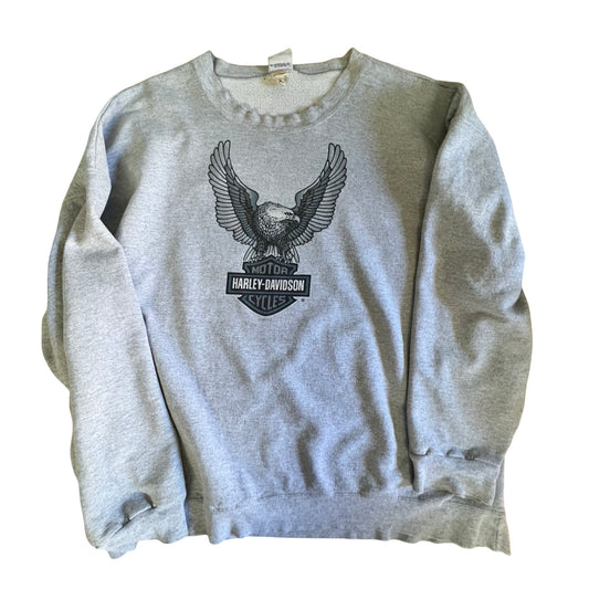 Vintage Oversized Distressed 2008 Harley Sweatshirt Indiana Hoosier Soft & Thin XXL