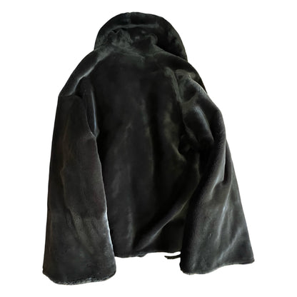 Vintage Shawl Collar Bell Sleeve Silk Lined Faux Fur Jacket O/S