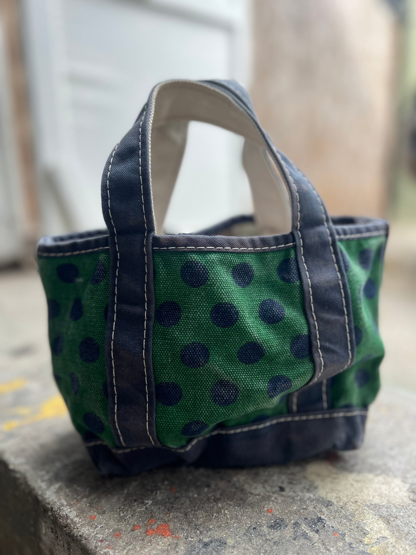 RARE Vintage 80’s LL Bean Polka Dot Mini Boat & Tote