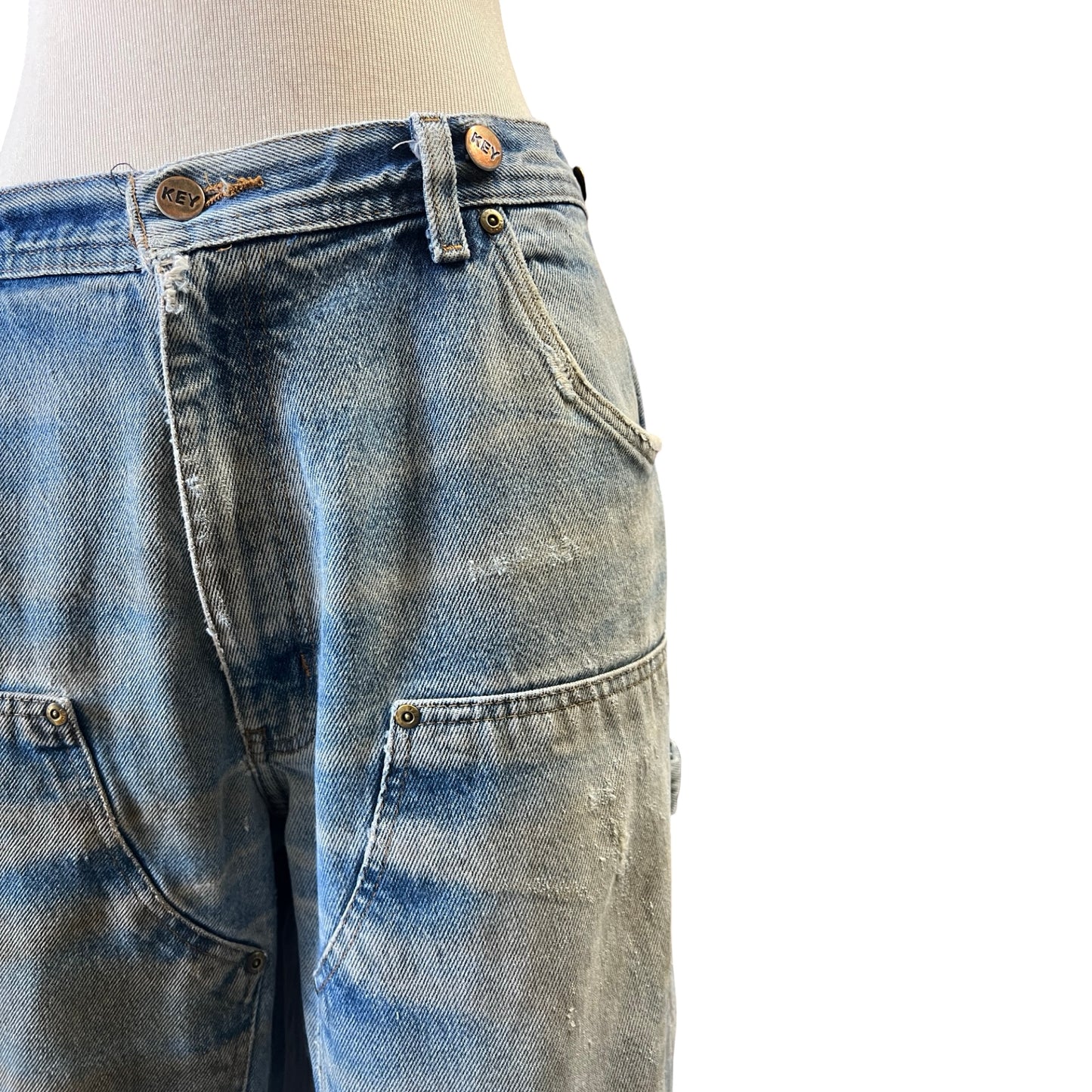 Vintage Distressed Key Double Knee Jeans