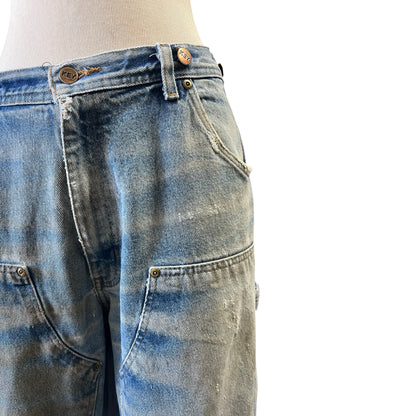 Vintage Distressed Key Double Knee Jeans