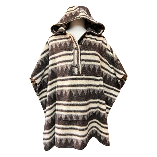 Vintage 70’s Striped  Handmade Wool Poncho O/S