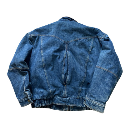 Rare Vintage 80’s Levi’s Denim Aztec Flannel Lined Bomber Jacket L/XL