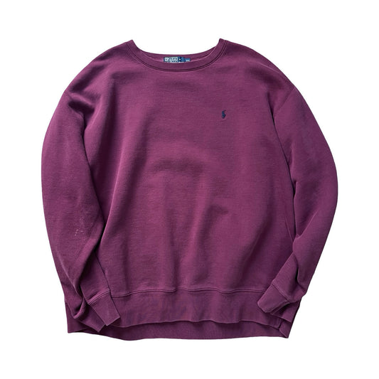 Vintage 1990’s Polo Ralph Lauren Oversized Merlot Crewneck Sweatshirt XXL