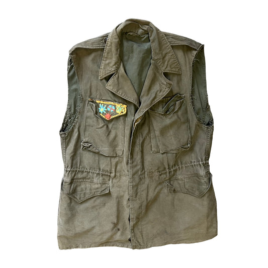 Vintage 1960’s Oversized Army Vest w/ Original Paint 40L