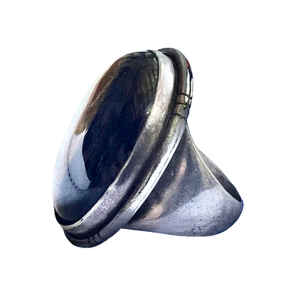 Huge Vintage Tigers Eye Sterling Silver Ring Size 9 1/4