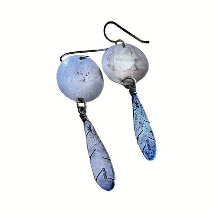Vintage Navajo Signed Sterling Silver Dream Catcher Earrings