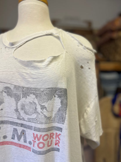 Vintage Thrashed REM Work Tour 1987 T-Shirt Band Rock Tee XXL