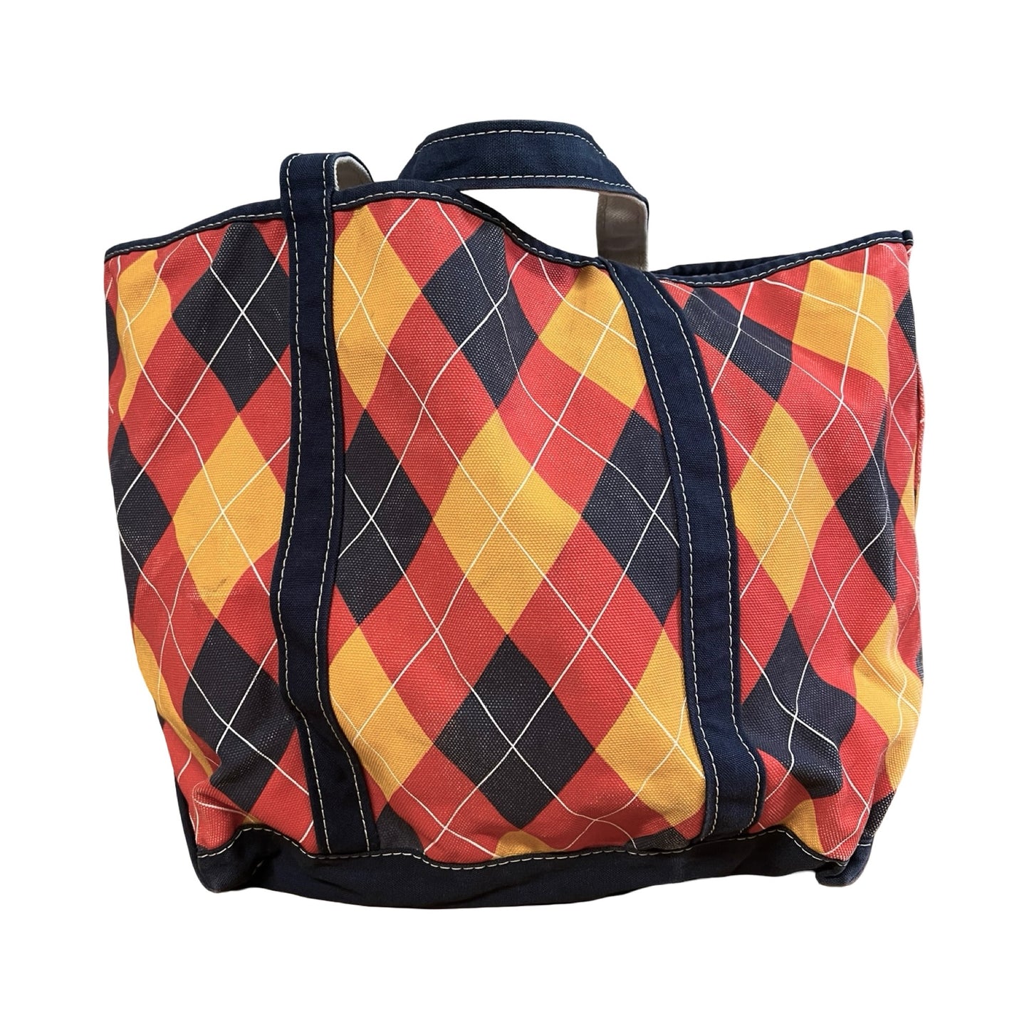 Rare Vintage 90’s LL Bean Argyle Boat & Tote Large
