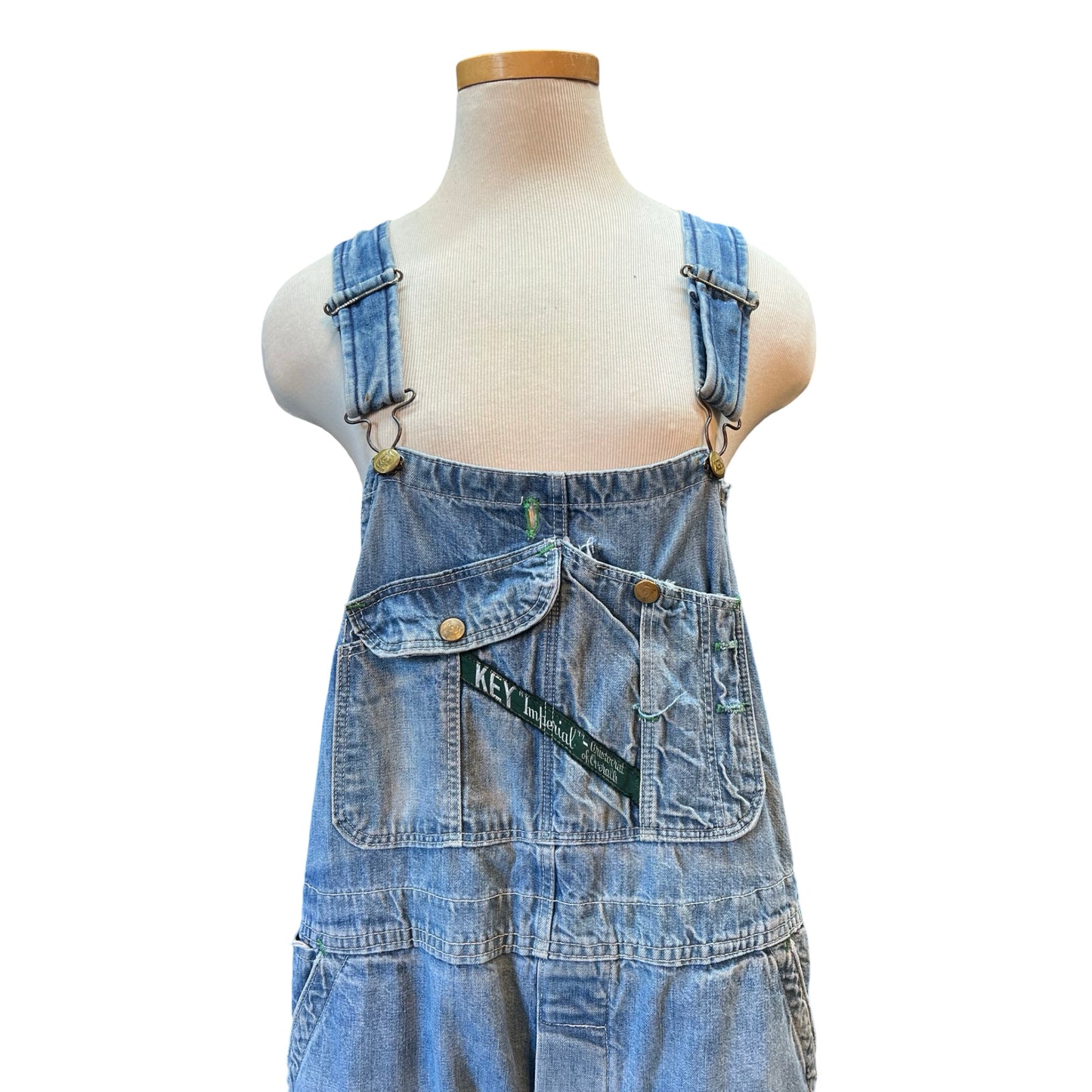 Vintage Distressed Key Imperial Denim Overalls