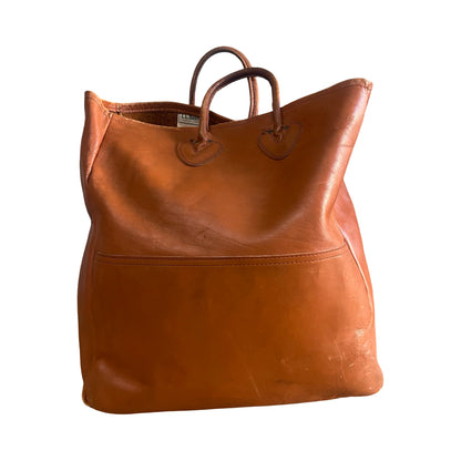 RARE Vintage LL Bean 1980’s Distressed Leather Tote XL