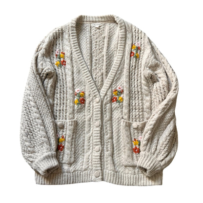 For Love And Lemons Oversized Embroidered Amaryllis Cardigan XL