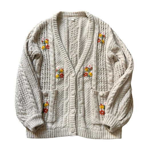 For Love And Lemons Oversized Embroidered Amaryllis Cardigan XL