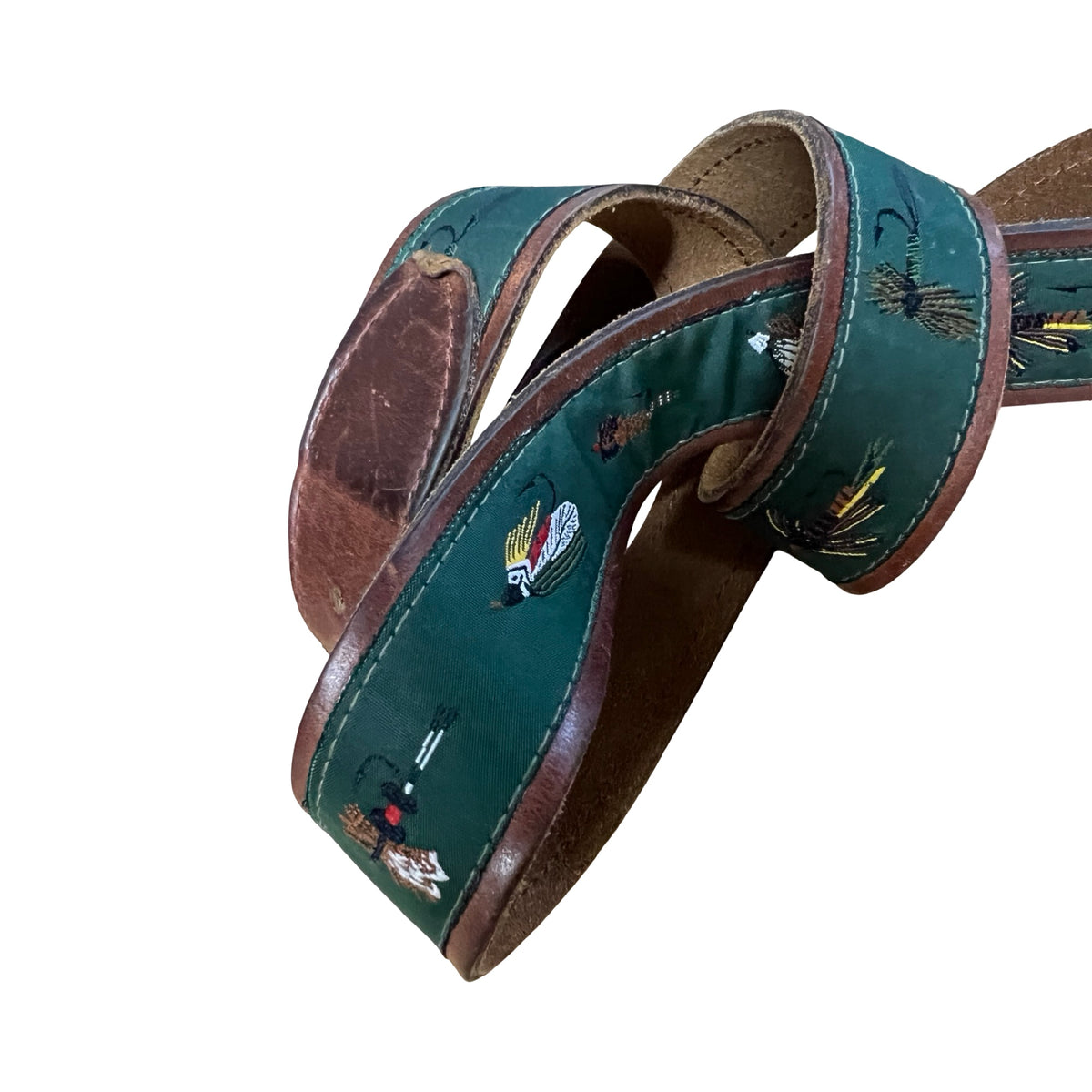 Vintage 1980’s Orvis Fishing Lures Ribbon Belt 42