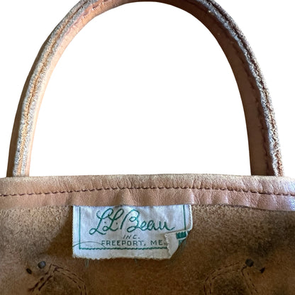 RARE Vintage LL Bean 1970’s Cursive Label Distressed Leather Tote M