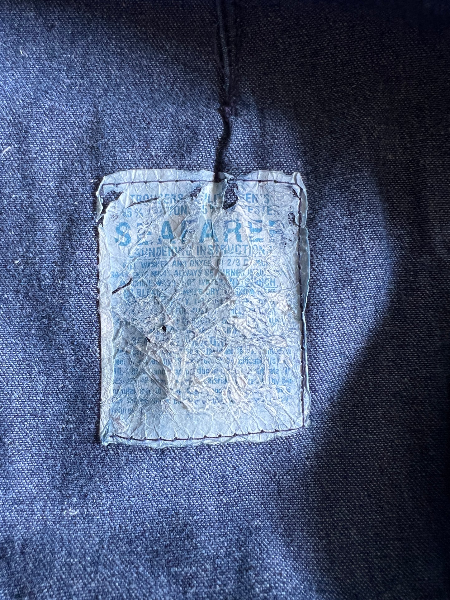 Vintage 1970’s Seafarer Navy Sailor Jeans Cropped 12” Kick Flare Talon Zipper Made In USA 36