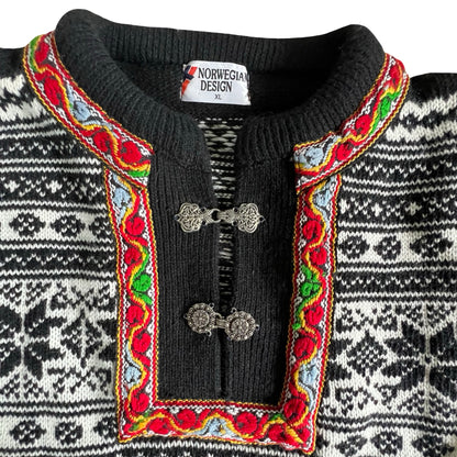 Vintage Norwegian Design Fair Isle Sweater XL