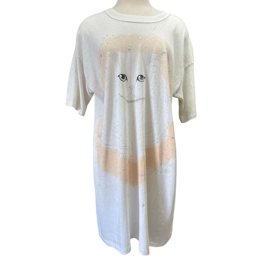 Vintage Oversized 80’s Fresh Paint Kitty Cat Sleep Tee