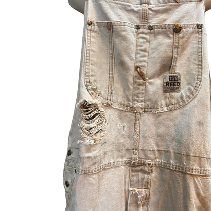 Vintage Heavily Distressed Oversized Double Knee Reed Canvas Overalls 52