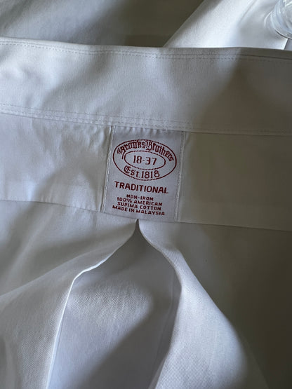 Brooks Brothers Traditional Fit White Oversized Cropped Oxford XXL