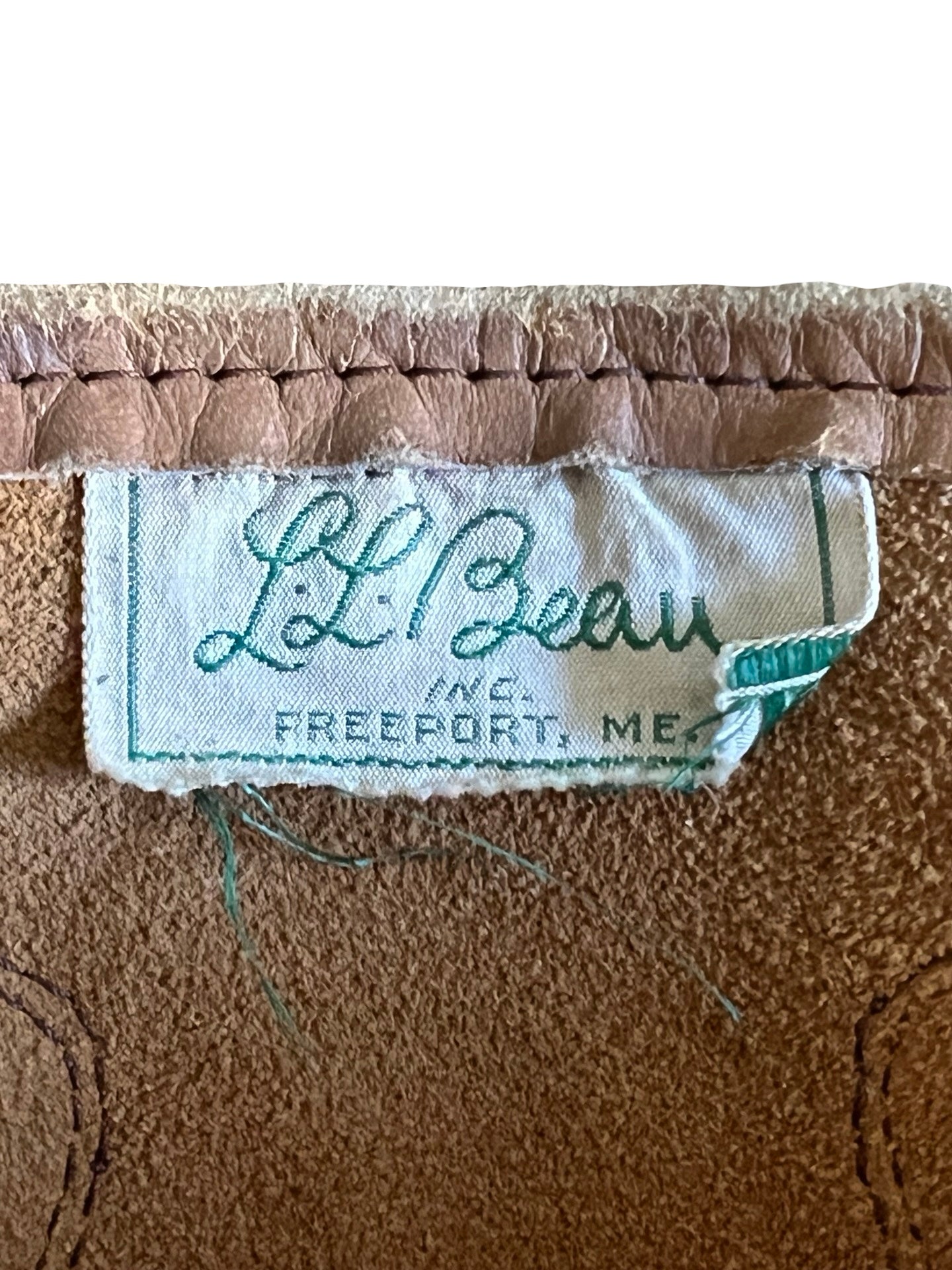 RARE Vintage LL Bean 1970’s Cursive Label Distressed Leather Tote XL